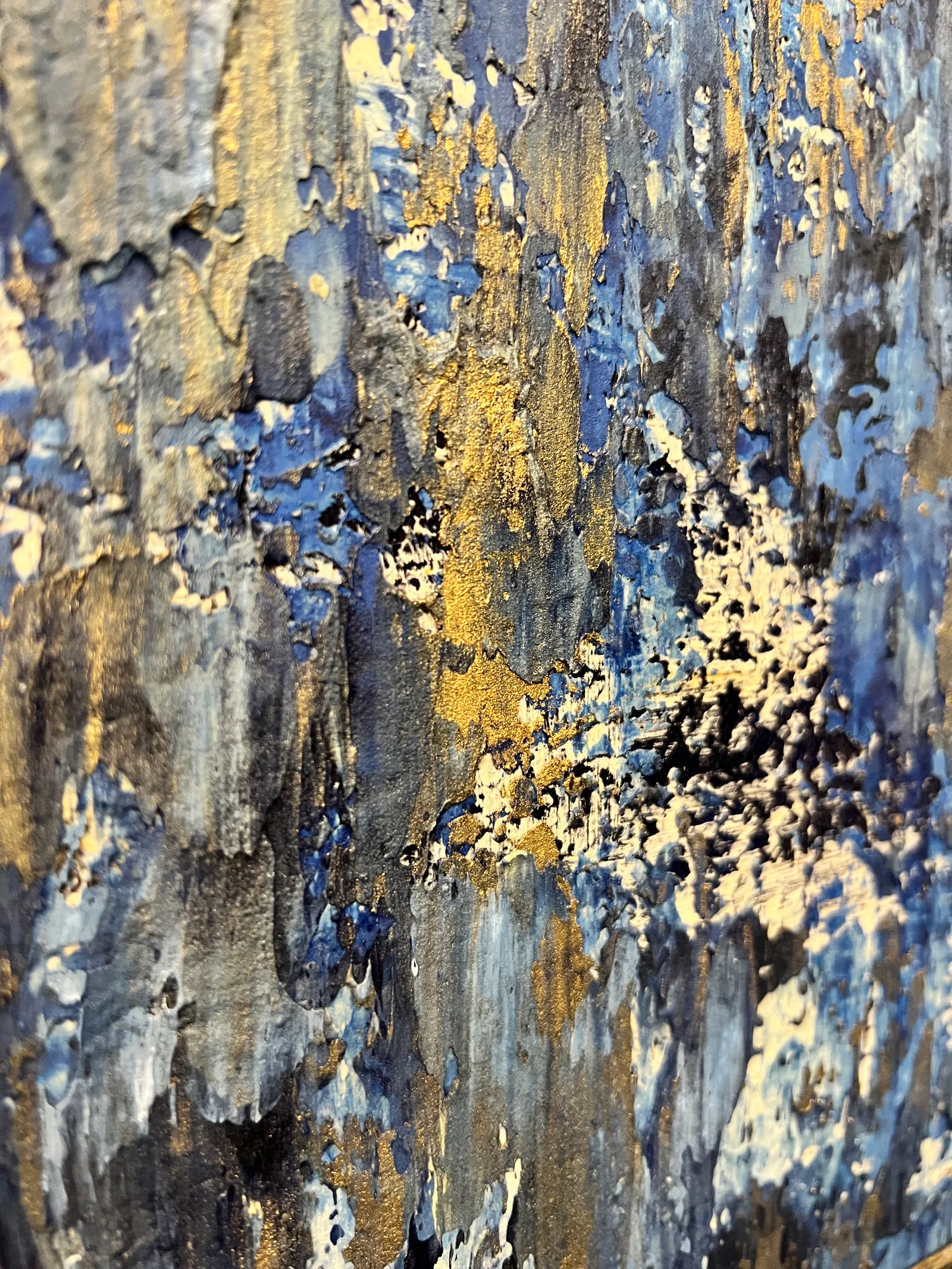 Angled close-up of the paint textures in Let the Storm Rage.