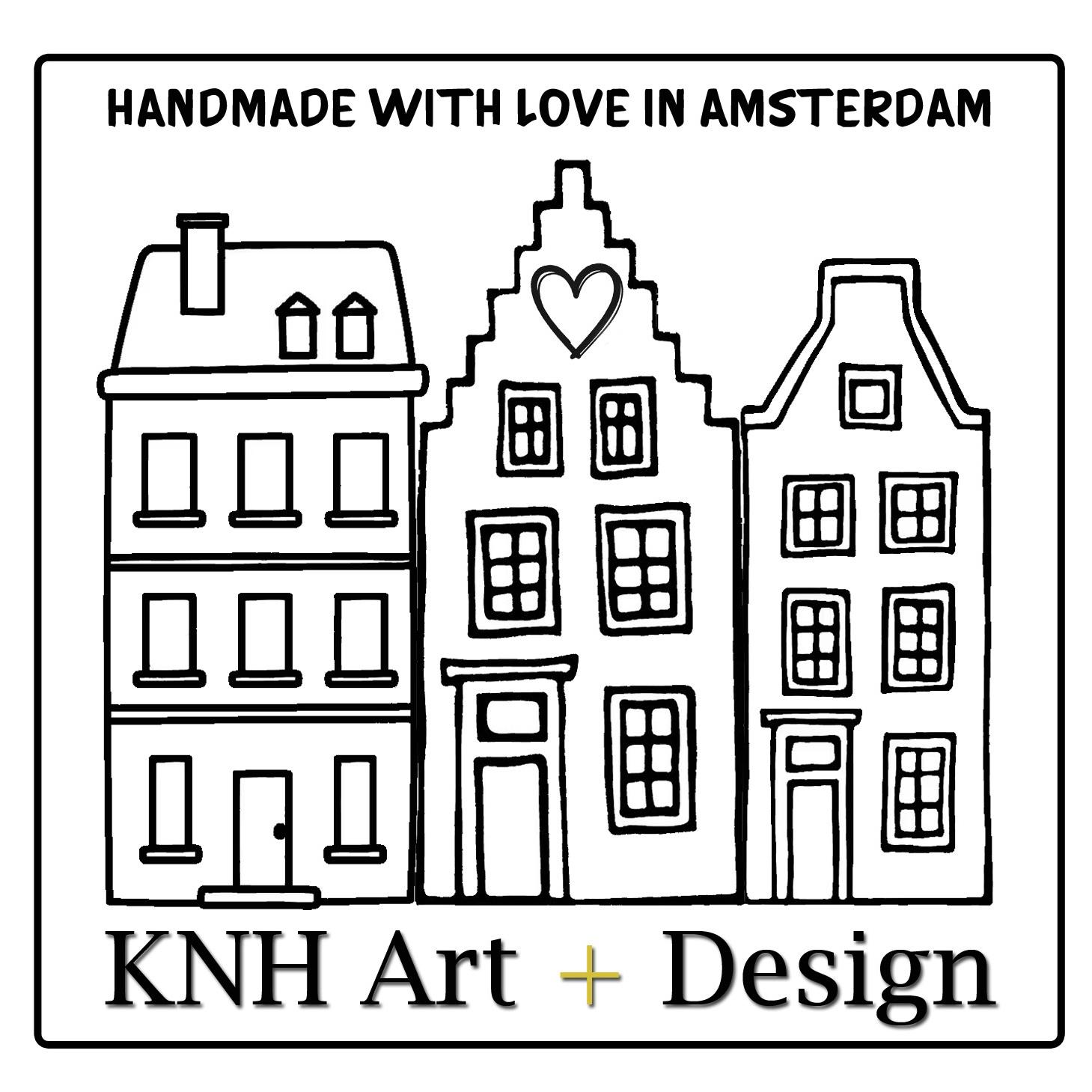 Handmade with love in Amsterdam mark for KNH Art + Design.